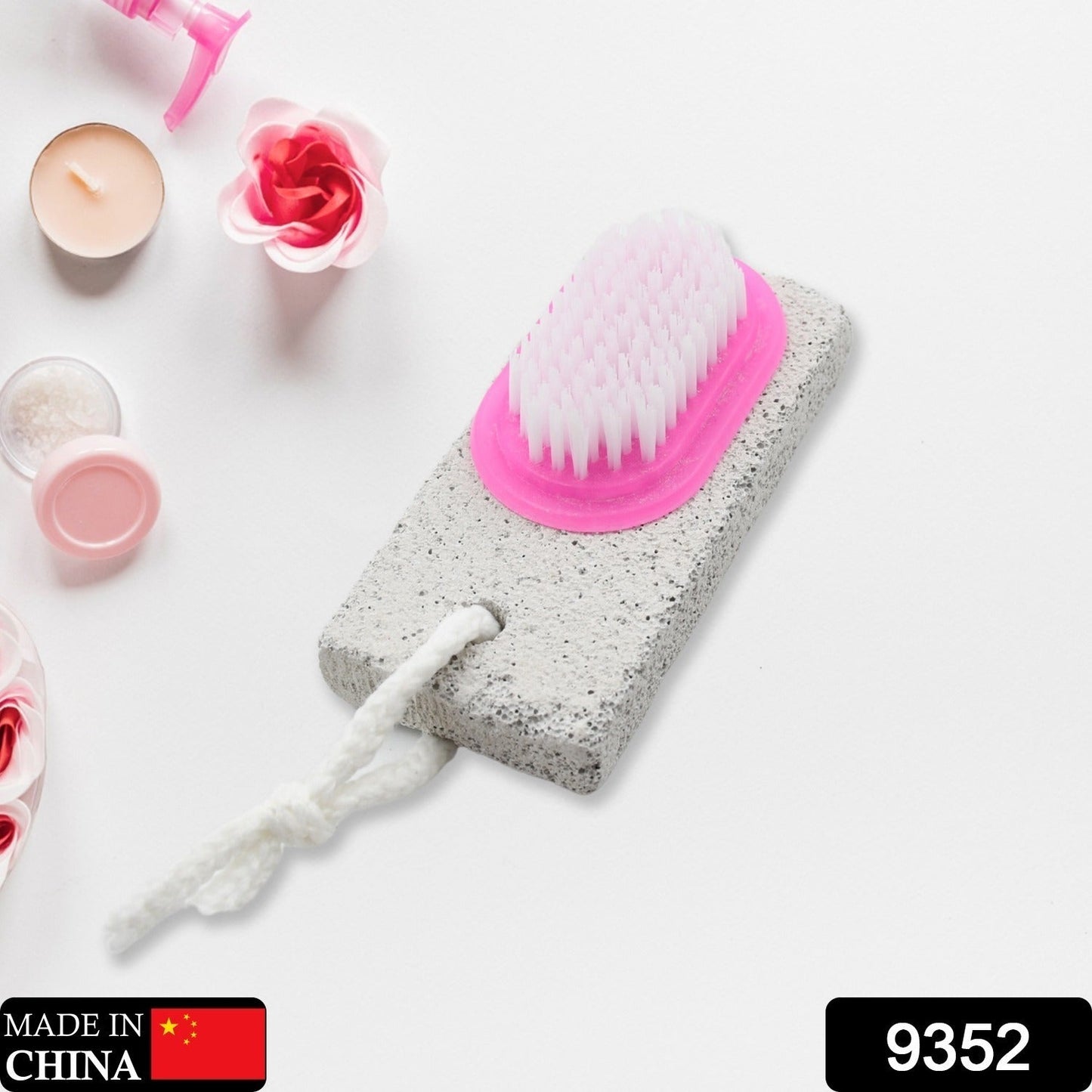Hand and Foot Brush with pumice stone to Remove Dead Skin & Callus Stone Foot Scrubber Pedicure Brush For Dead Skin - Springkart 