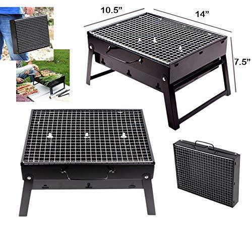 Folding Barbeque Charcoal Grill Oven (Black, Carbon Steel) - Springkart 