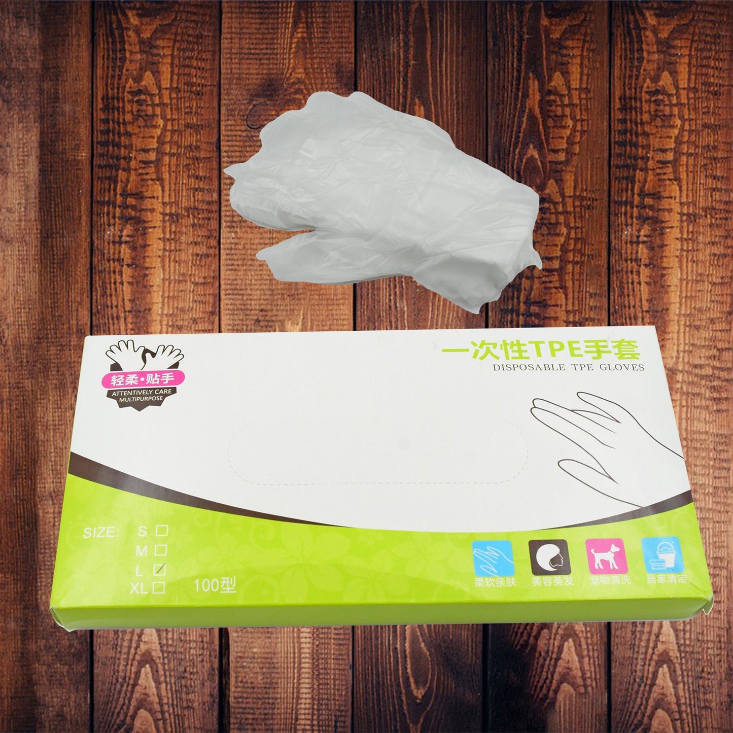 Large Disposable Gloves (100 Pcs): Clear Plastic, Multipurpose - Springkart 