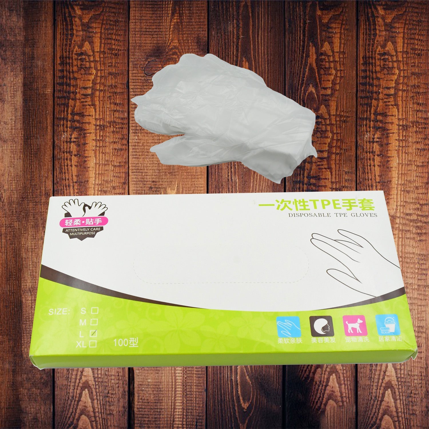 Large Disposable Gloves (100 Pcs): Clear Plastic, Multipurpose - Springkart 