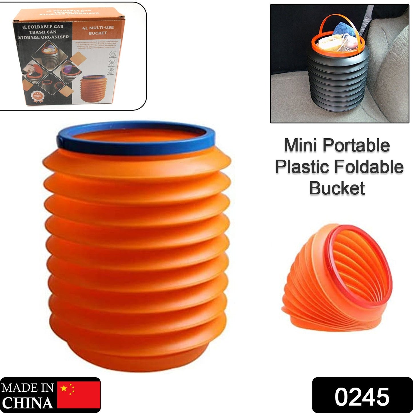 Foldable Storage Bucket , Water Container & Dustbin Multiuse Bucket For Home , Car & Kitchen Use Bucket - Springkart 
