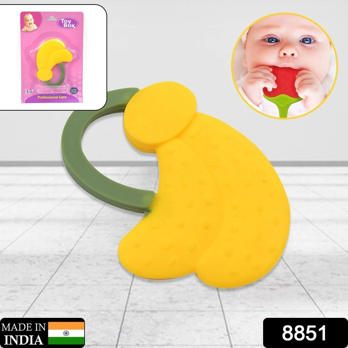 Baby Silicone Teether (1 Pc): Food Grade, Non-Toxic, Teething Relief (3 Months+) - Springkart 
