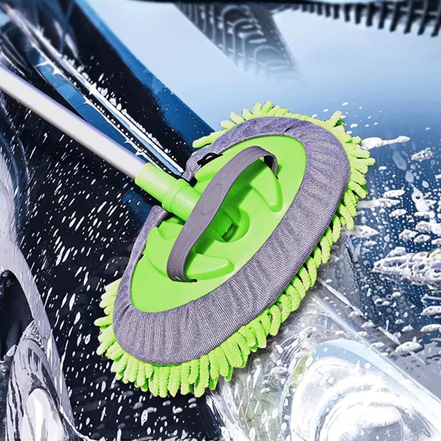 Car Duster Microfiber Flexible Duster Car Wash | Car Cleaning Accessories | Microfiber | brush | Dry / Wet Home, Kitchen, Office Cleaning Brush Extendable Handle - Springkart 