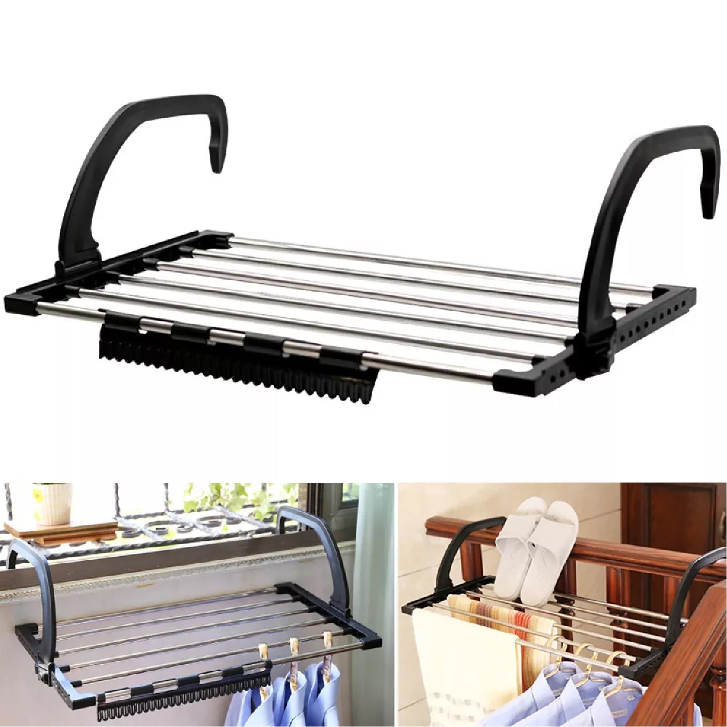 Small Hanging Rack Cloth Drying Rack for Home, Balcony, and Window - Springkart 