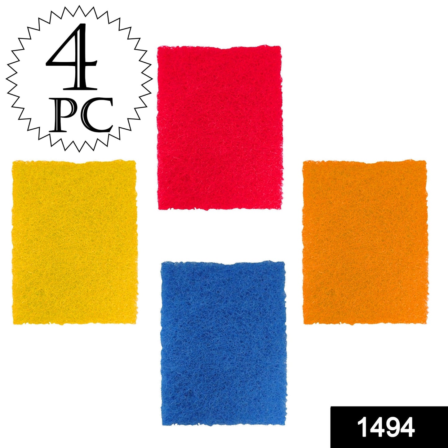 Kitchen Scrubber Pads for Utensils / Tiles Cleaning (Pack of 4) - Springkart 