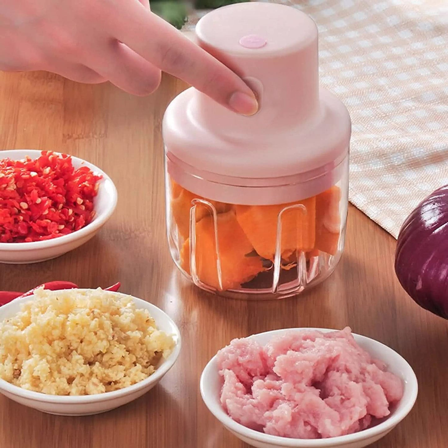 Electric Mini Garlic Chopper (250ml) - Springkart 