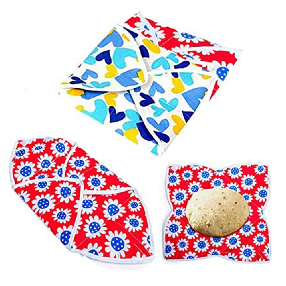 Square Hygienic Roti / Chapati Multi Print Design Cover - Springkart 