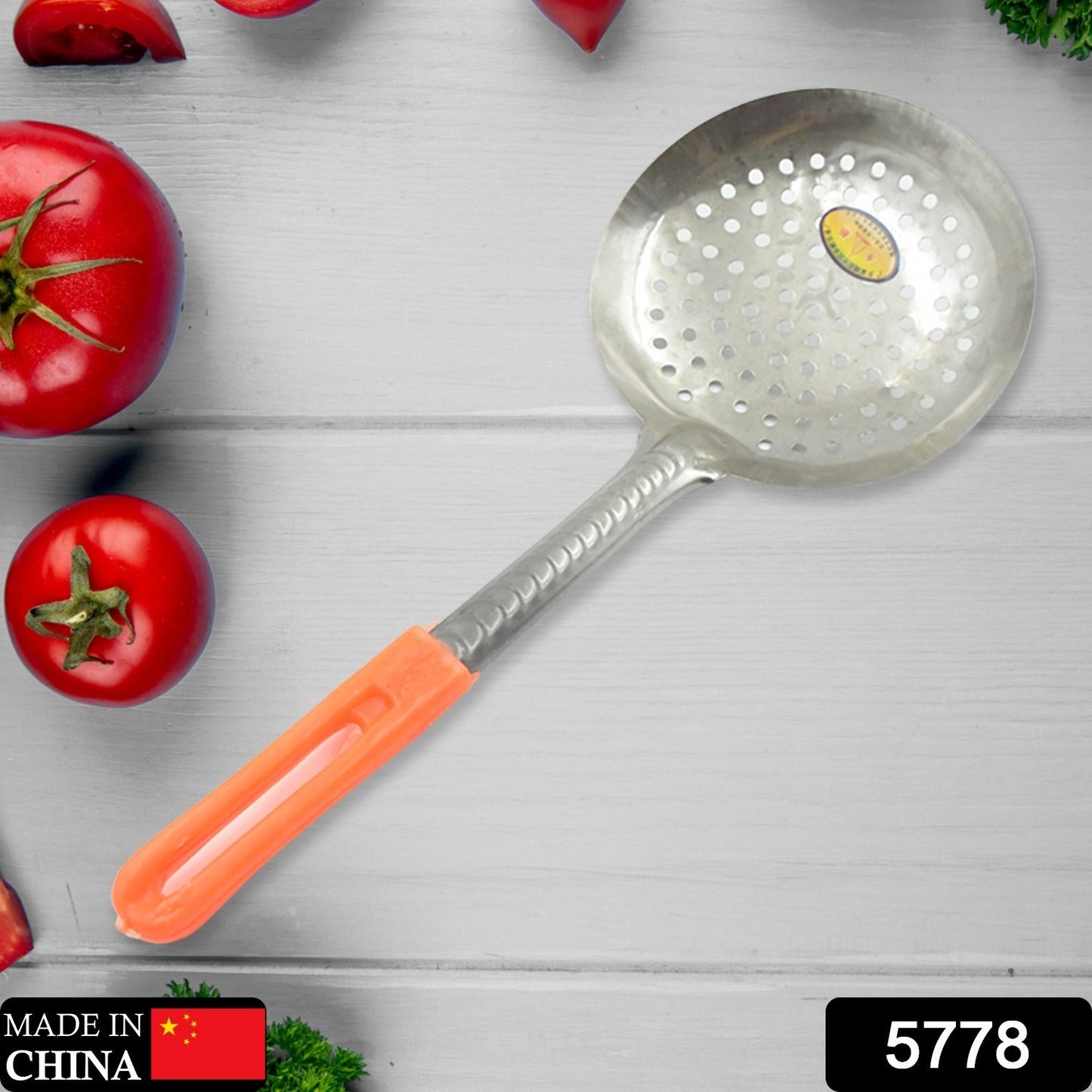 Colander Spoon, Non Slip Hand Polished Thickened Hot Pot Spoon for Kitchen for Restaurant, Stainless Steel Cooking Colander Skimmer Slotted Spoon Kitchen Strainer Ladle with Long Handle for Kitchen Cooking Baking (35 Cm) - Springkart 