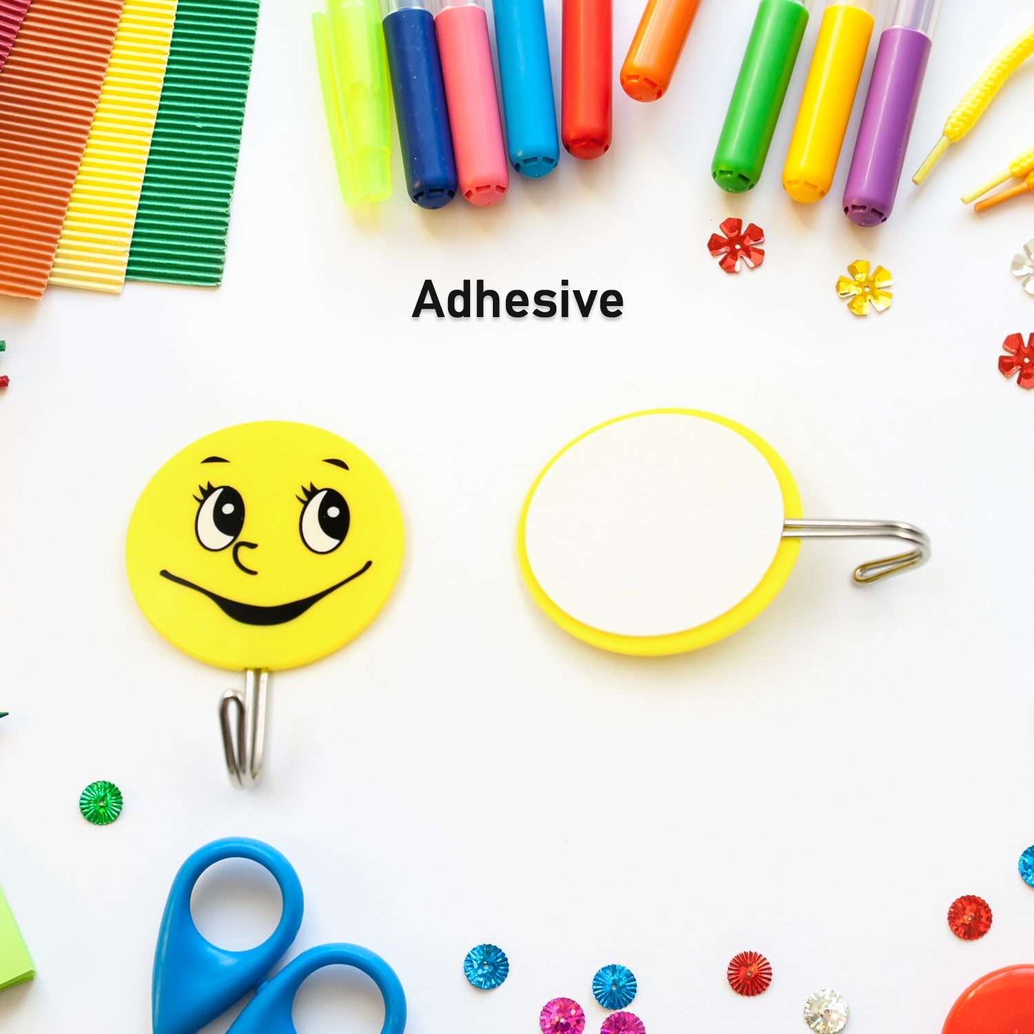 Multipurpose Self-Adhesive Hooks (2 Pc): Heavy Duty, Waterproof, Bathroom, Kitchen - Springkart 
