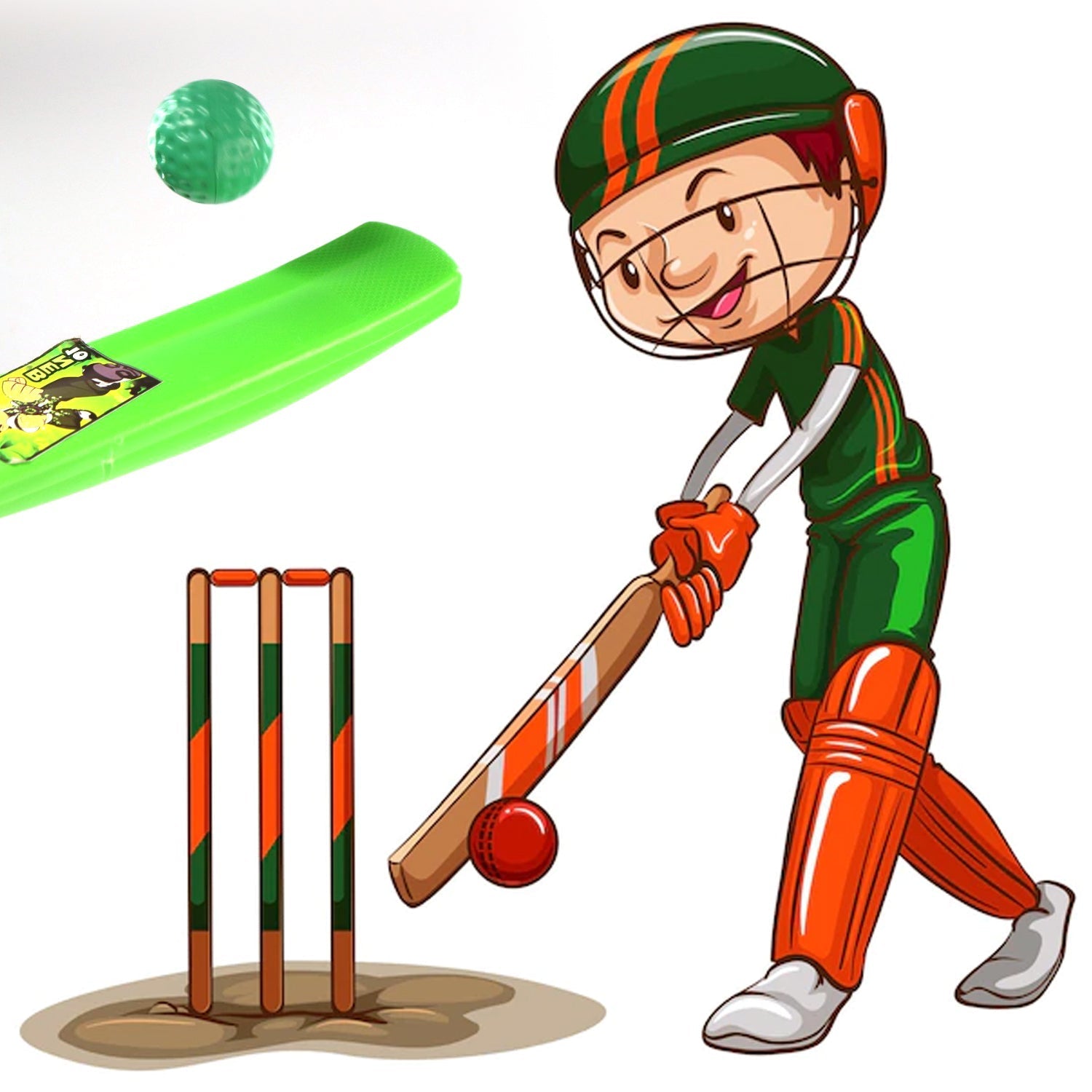 Plastic Cricket Bat and Ball Toy for Kids - Springkart 