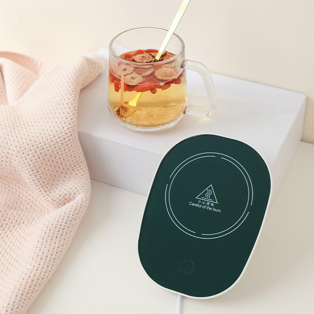 Coffee Mug Warmer For Having Coffee Along With The Warmer That Keeps It Hot. - Springkart 