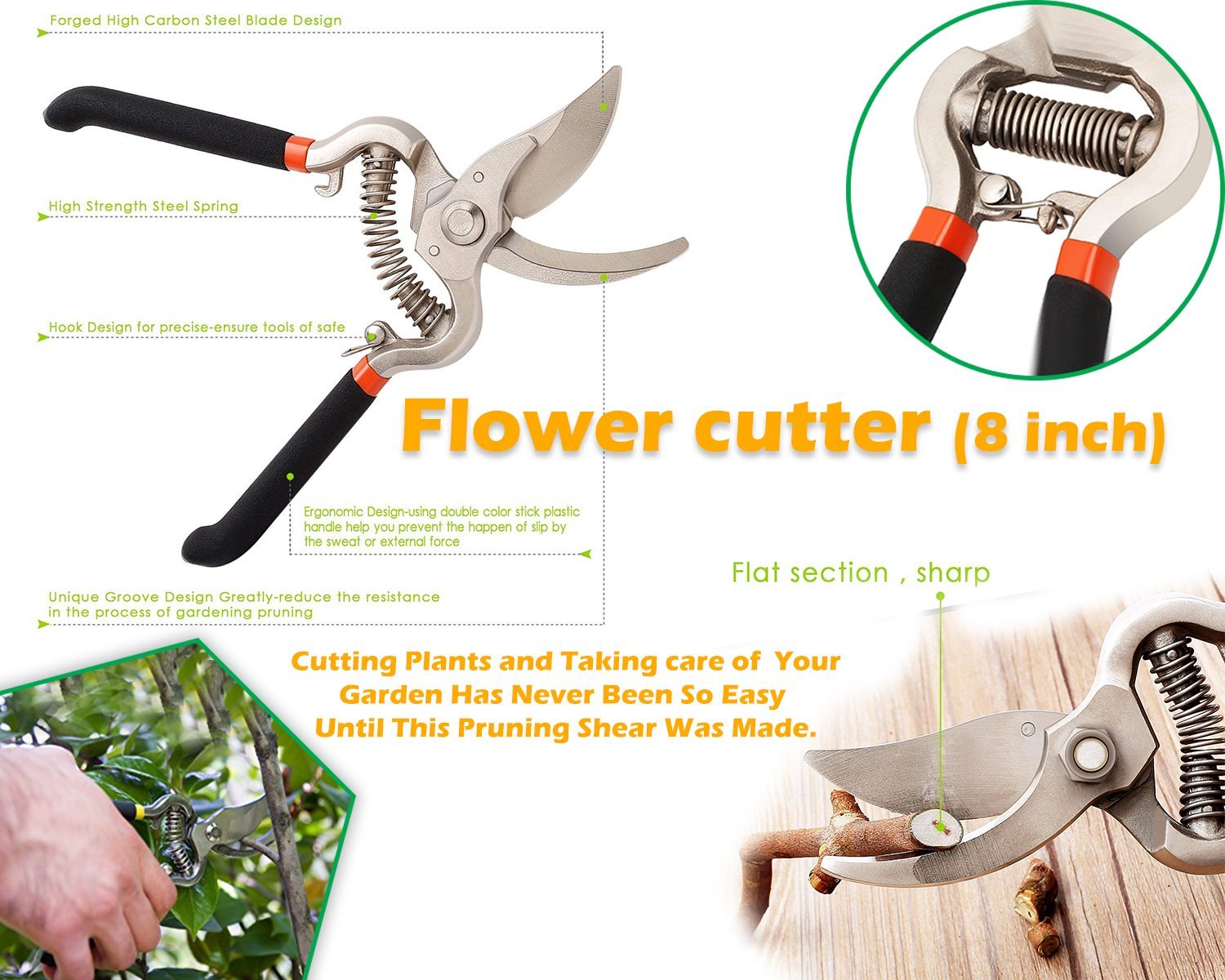 Garden Shears Pruners Scissor (8 inch) - Springkart 