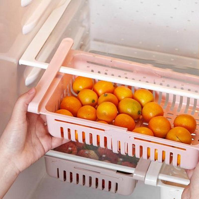 EXPANDABLE ADJUSTABLE MULTIPURPOSE FRIDGE STORAGE BASKET ( 2 pc ) - Springkart 