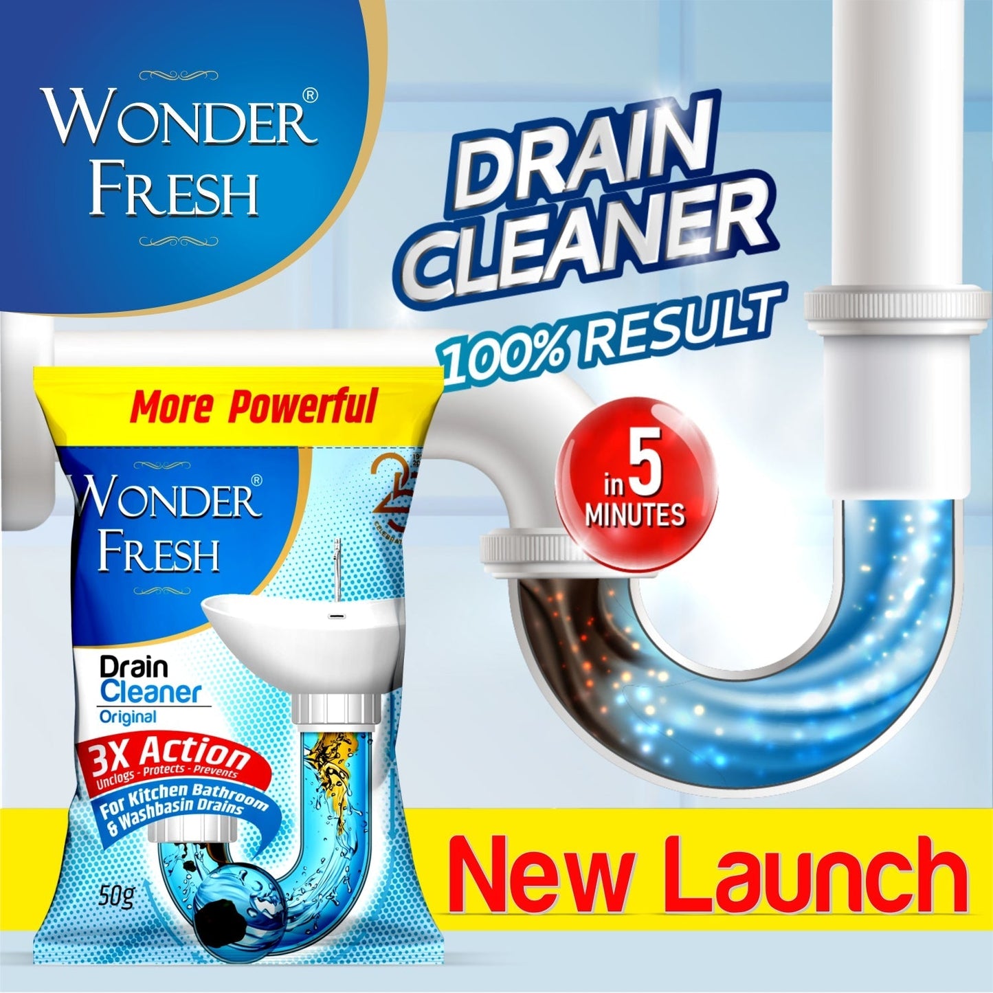 Drain Cleaner powder 50 gram pack - Springkart 