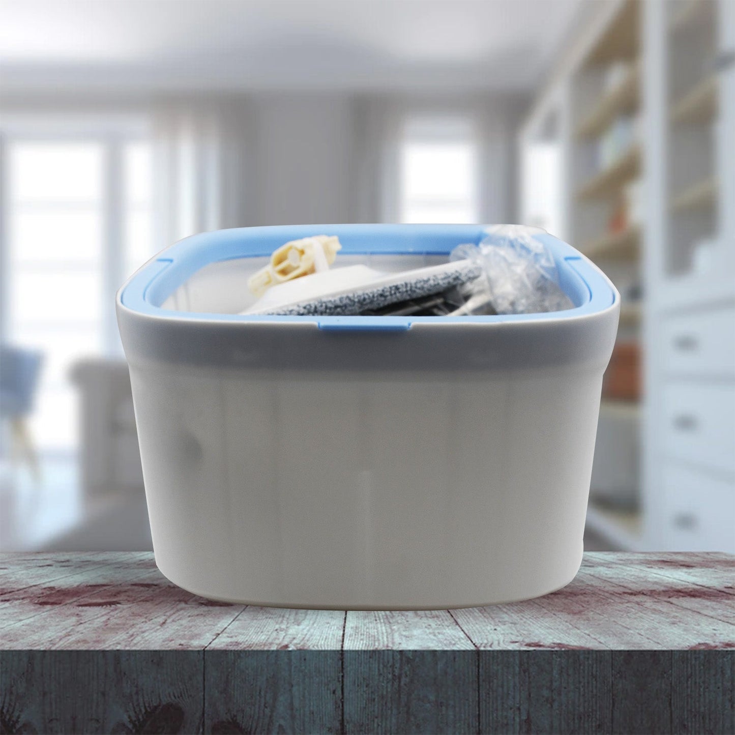Round Shape Mop Head with 1 Pad Extra Clean Water Spin Mop with Separate Water Bucket, Suitable for All Types of Flooring, Separates Dirty and Clean Water, Wet - Springkart 