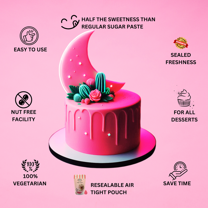 Neon Pink Fondant | Edible Sugarpaste 250 Gm