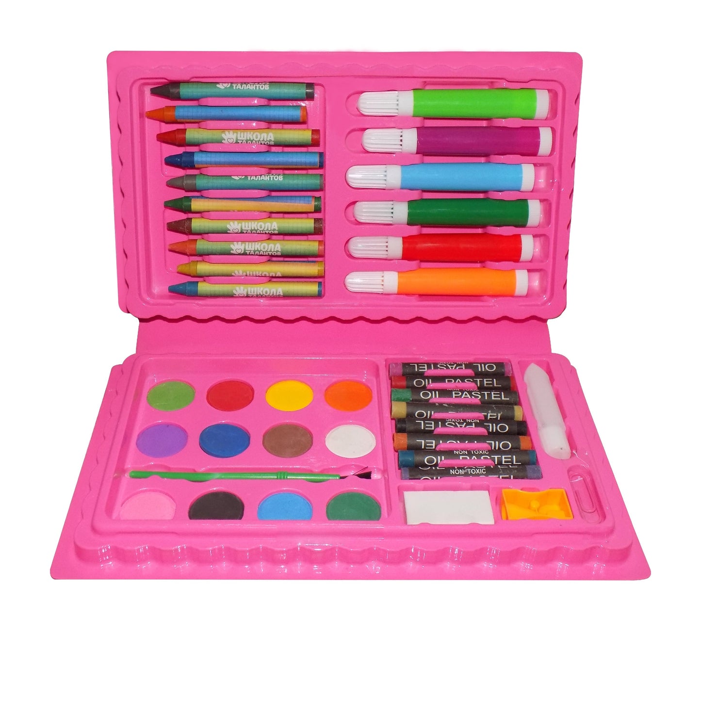 Art and Craft Color Kit (Crayons, Water Color, Sketch Pens) - 42 Pcs - Springkart 
