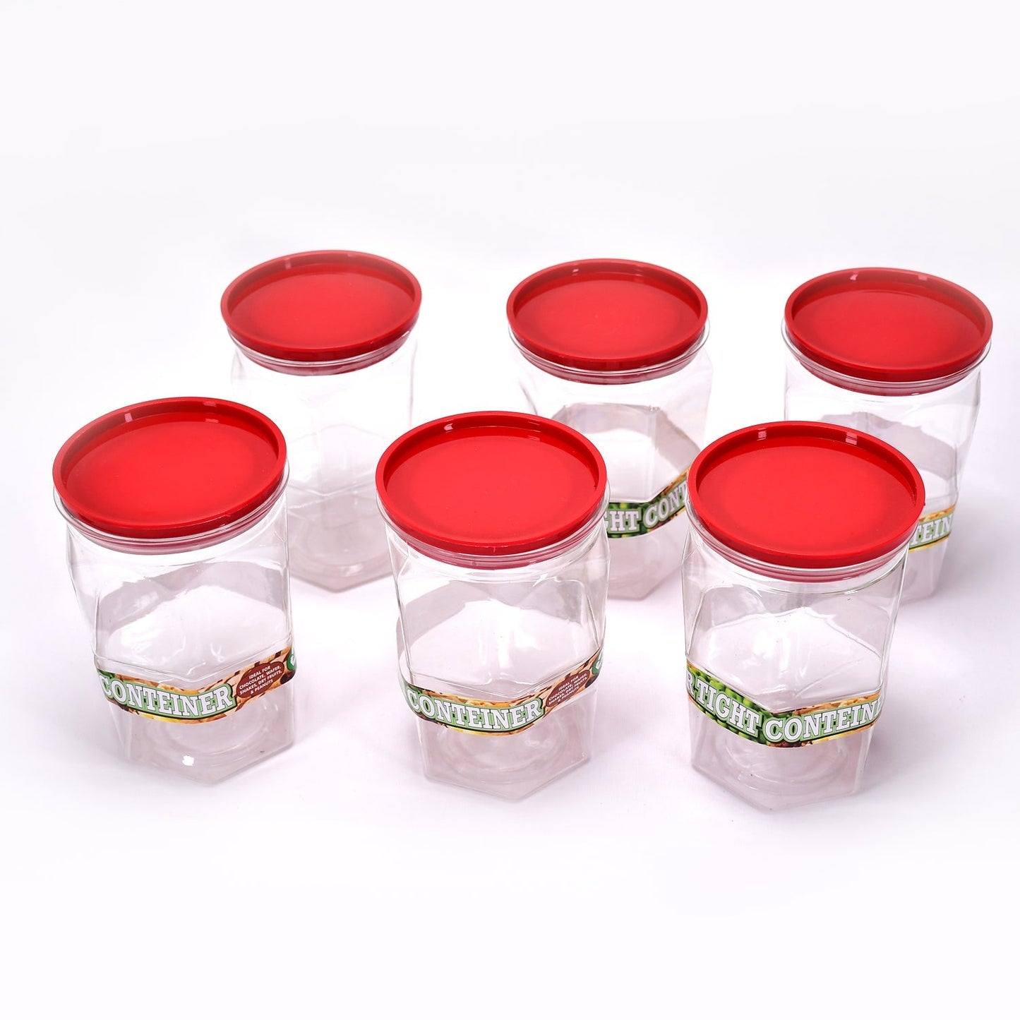 Air Tight Kitchen Storage Container for Rice | Dal | Atta, BPA-Free, Flour | Cereals | Snacks | Stackable | Modular, Round. (Approx - 1100Ml, Set of 6pcs) - Springkart 