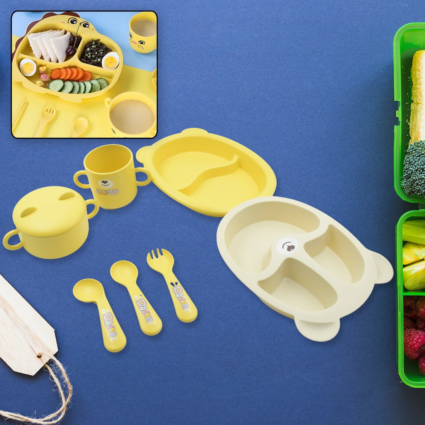 Baby Feeding Set For Kids And Toddlers (7 pcs set) - Springkart 