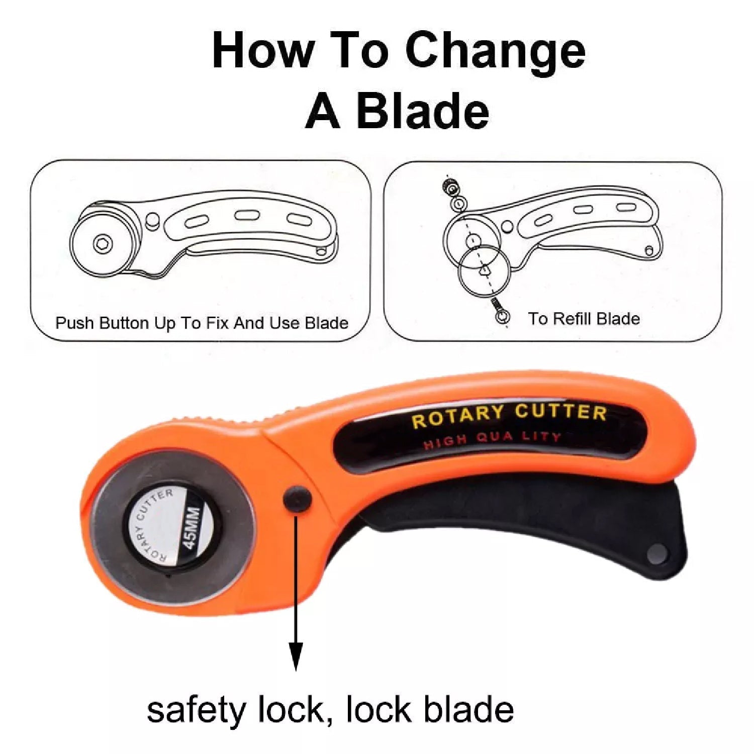 Manual Sewing Roller Cutter Rotary Blade - Springkart 