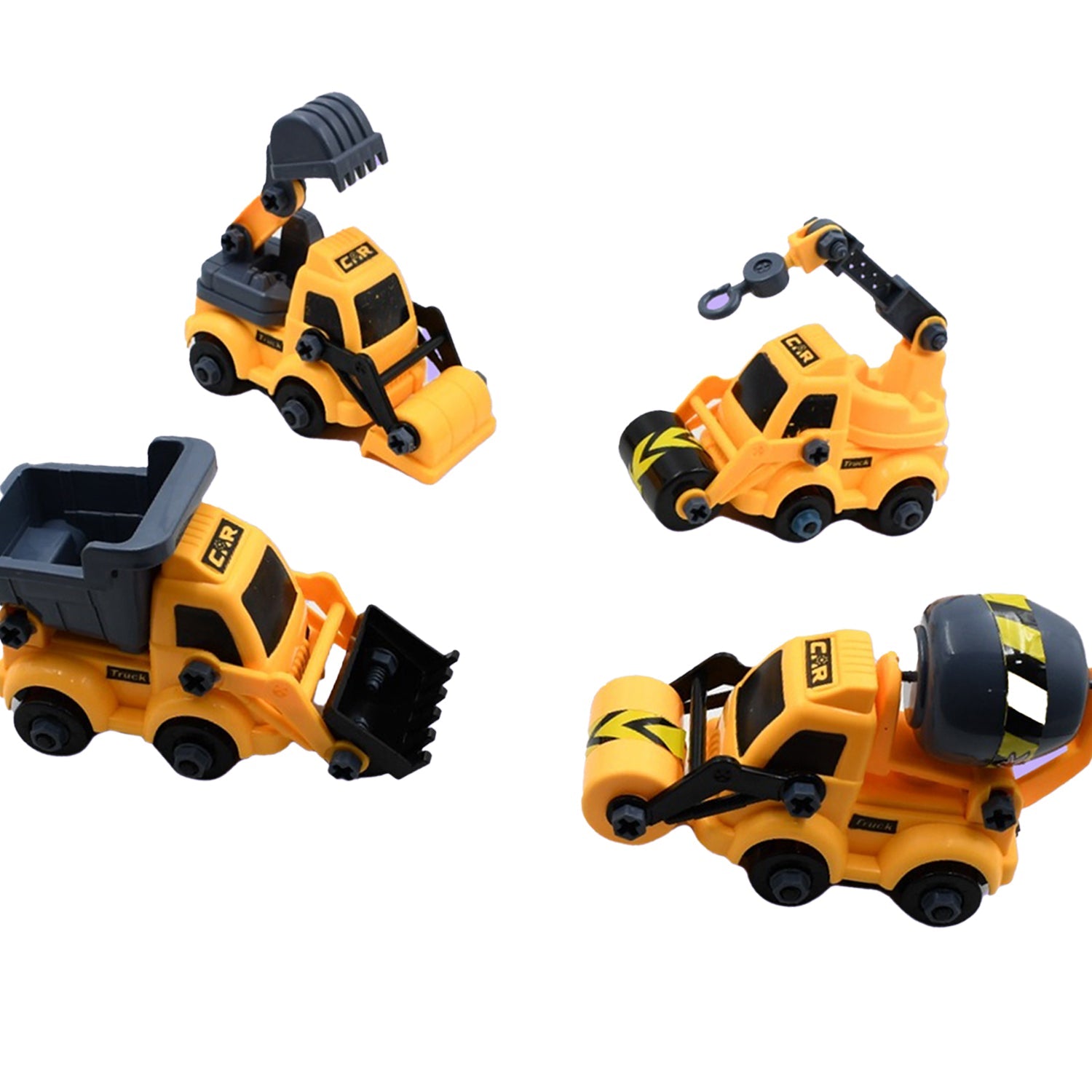 Engineering vehicles Nut Assembly Vehicle Toy, DIY Nut Assembly Vehicle Model Toy Highly Simulation Children Kids Car Model Toy Set (4 Pc Set) - Springkart 