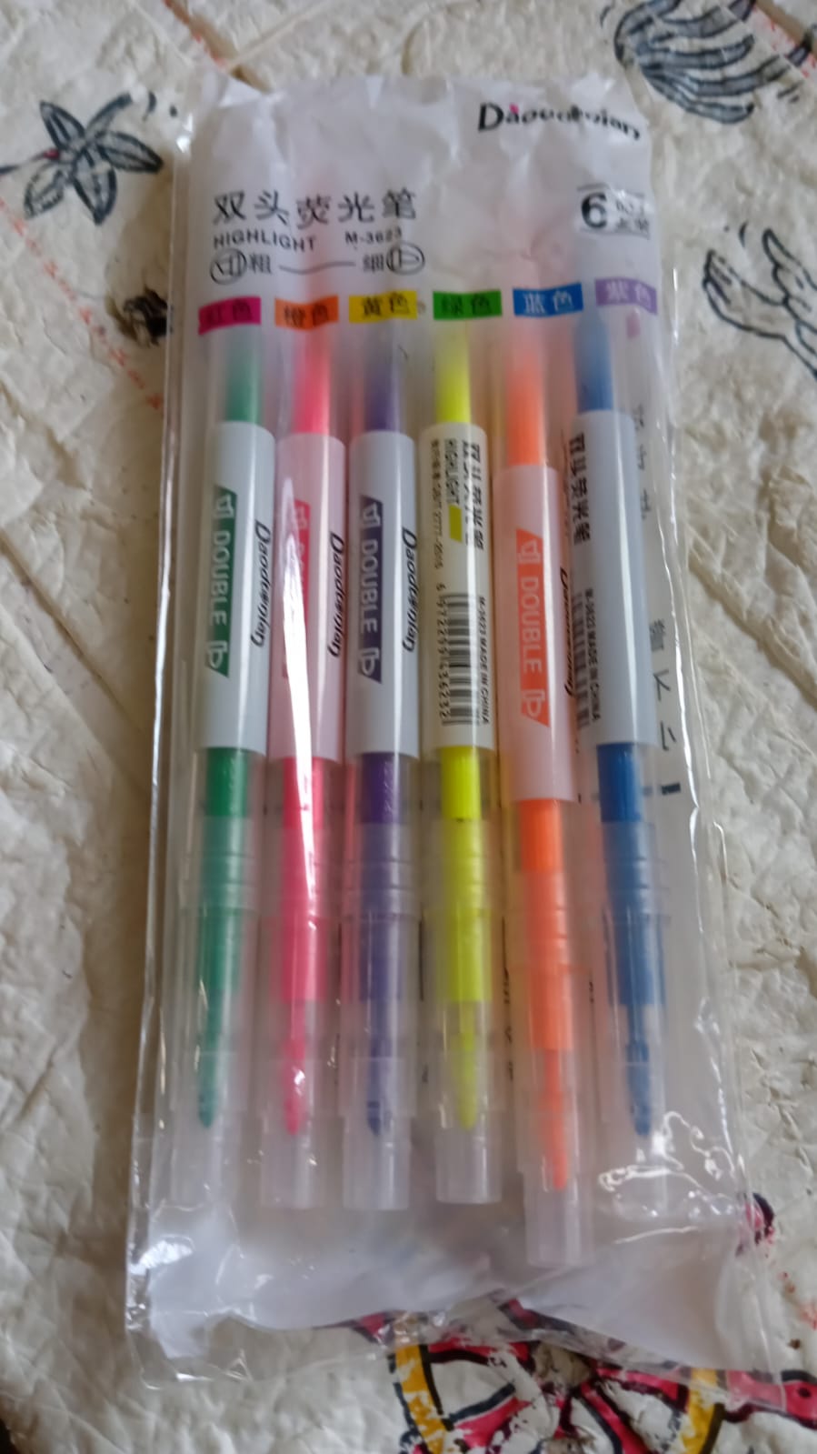 Dual-Headed Highlighter 6 Colors Double head Highlighter Pen, Perfect for Bible Study, Classroom and office for Children and Students (6 Pc Set) - Springkart 