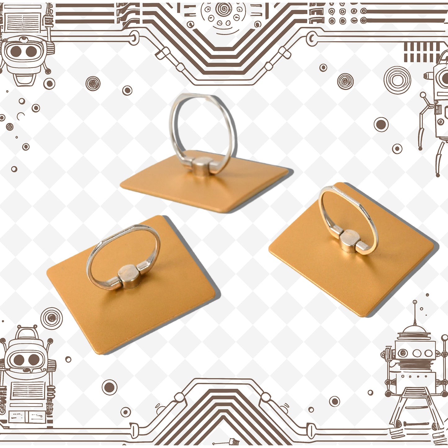 6547 Mobile Phone Finger Stand 360rotation Phone Ring Stand Holder Kickstand Hand Finger Grip (1 Pc) - Springkart 