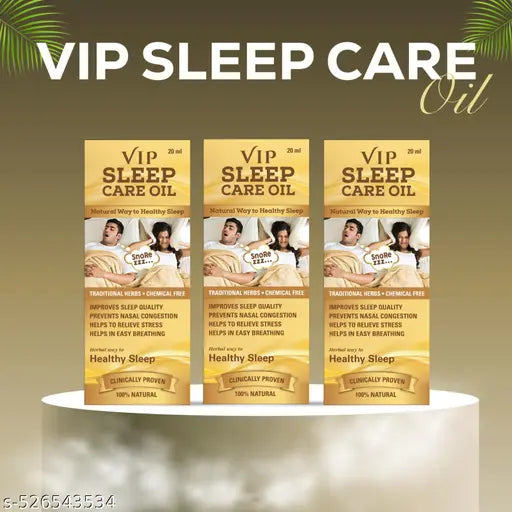 VIP Sleep Care Oil – Pack of 3 (20ml) | Herbal Anti Snoring for Men & Women