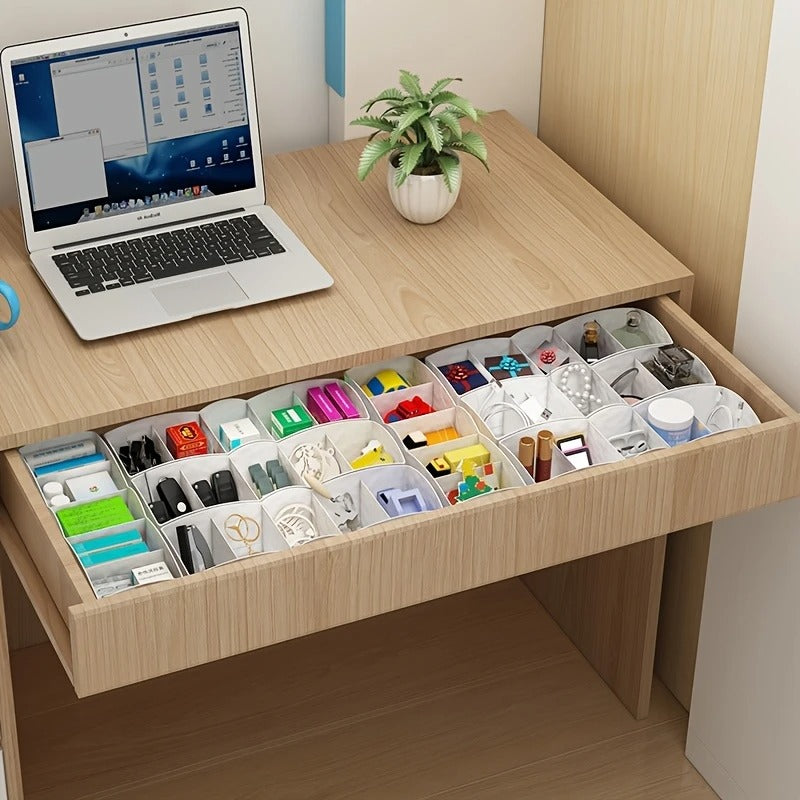 3 Pc : 5-Compartment Plastic Storage Box for Underwear, Socks, Accessories