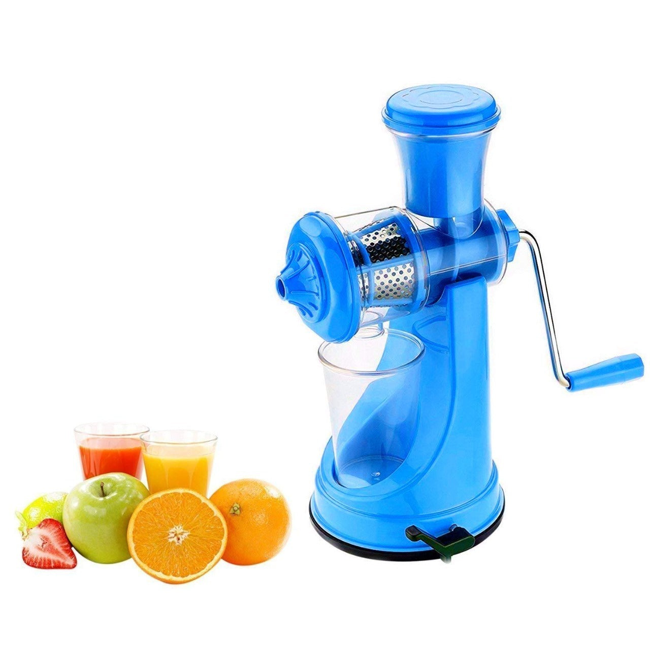 Manual Fruit Vegetable Juicer with Strainer (Multicolour) - Springkart 