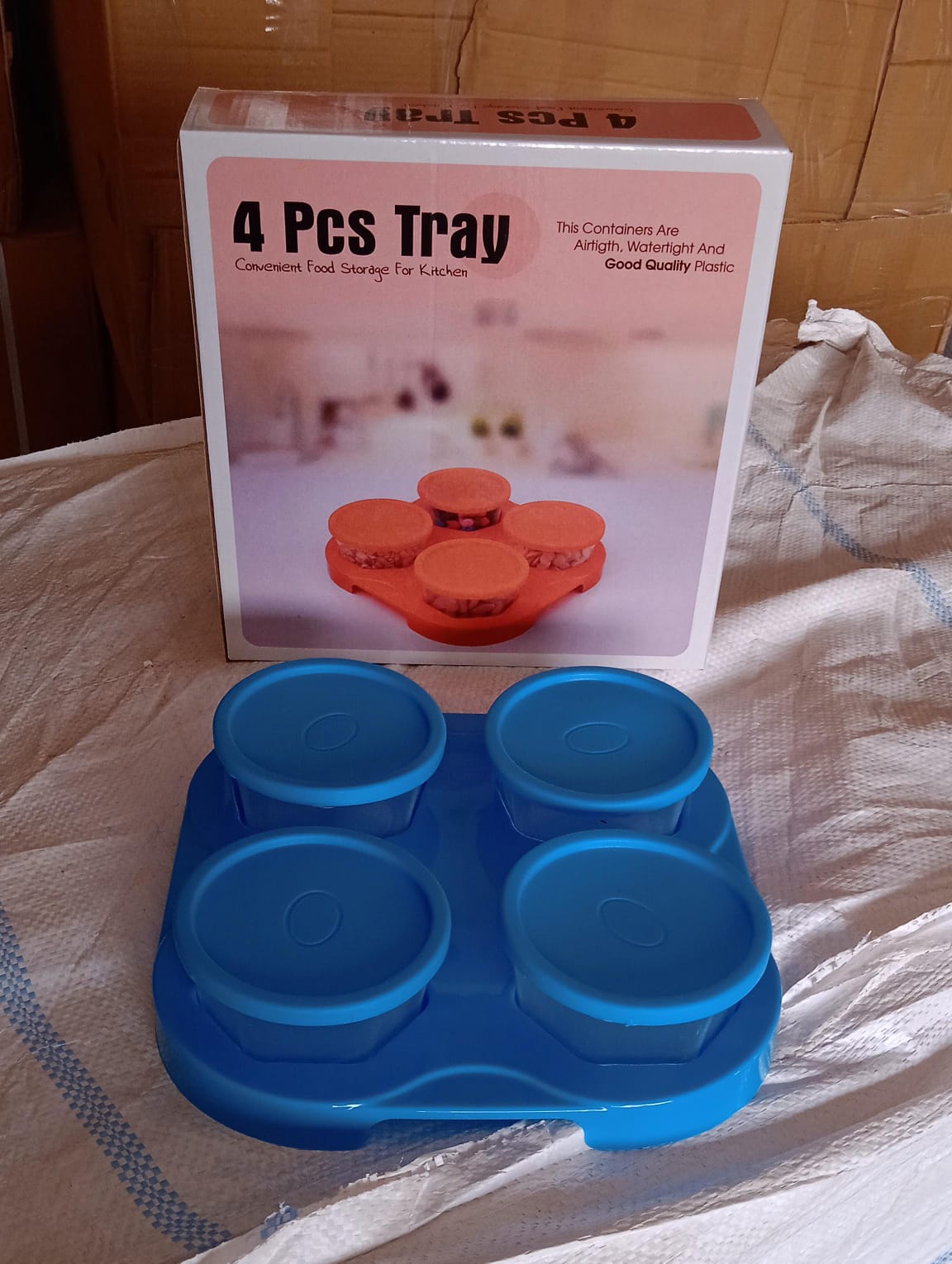 Airtight Container Jar 4 Pc Set With Stylish Tray for Kitchen Unbreakable Jar Set for Multipurpose Storage ( Mukhwas Dani ) - Springkart 