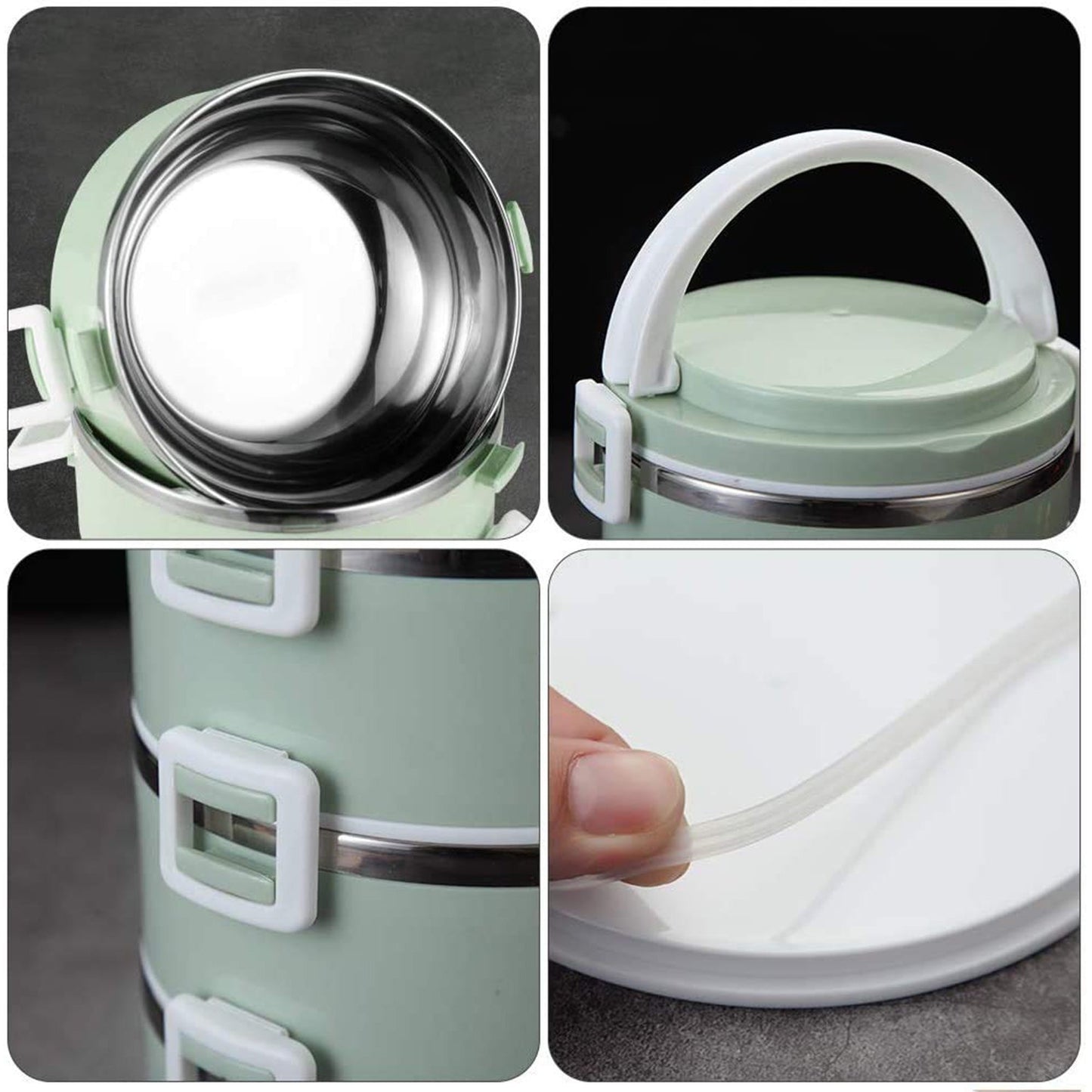 Multi Layer Stainless Steel Hot Lunch Box (2 Layer) - Springkart 