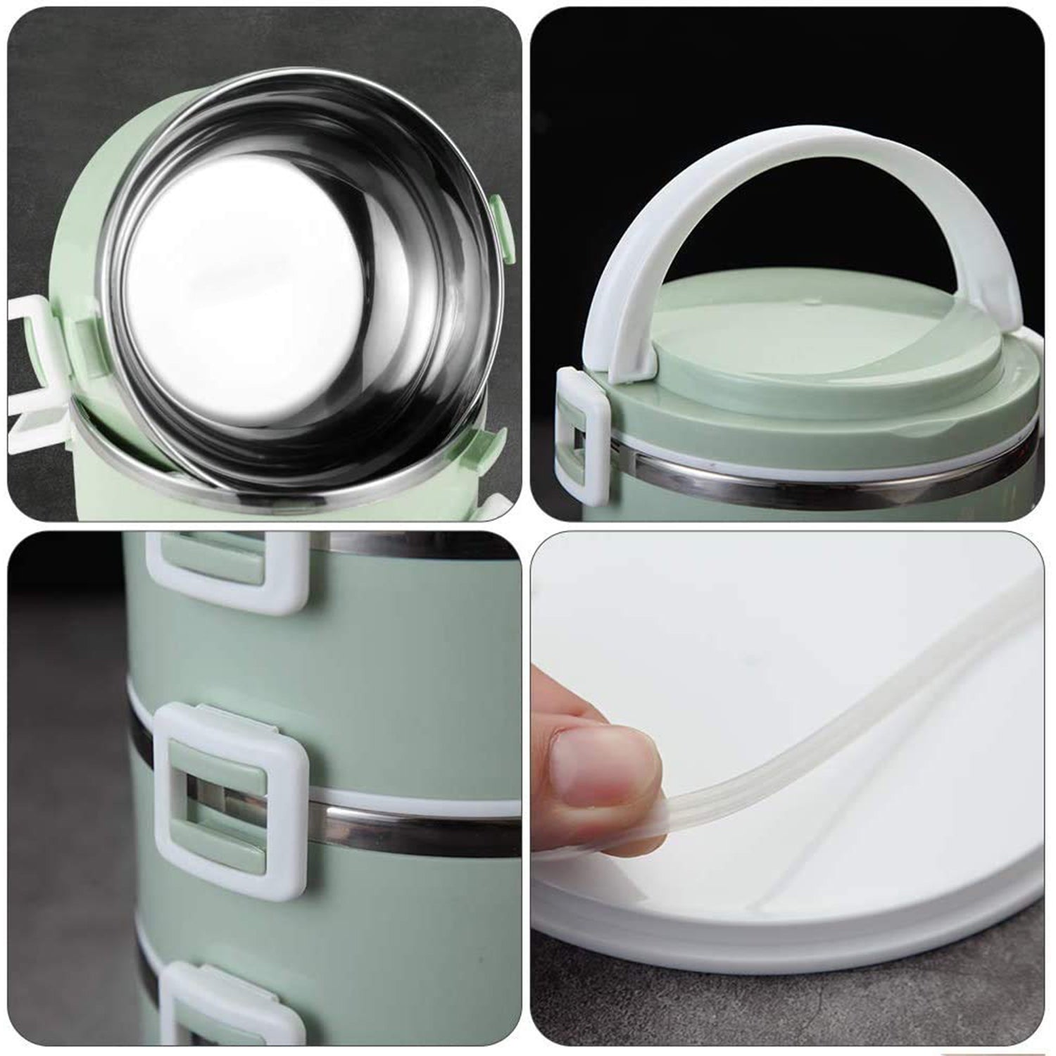 Multi Layer Stainless Steel Hot Lunch Box (2 Layer) - Springkart 