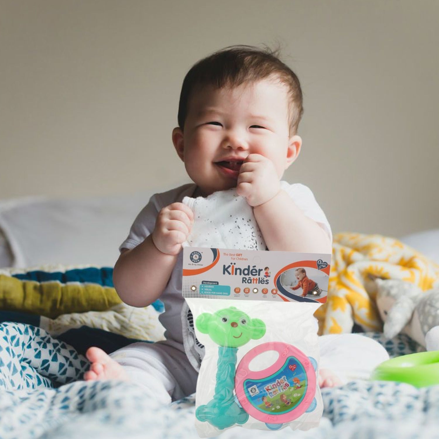 AT40 2Pc Rattles Baby Toy and game for kids and babies for playing and enjoying purposes. - Springkart 