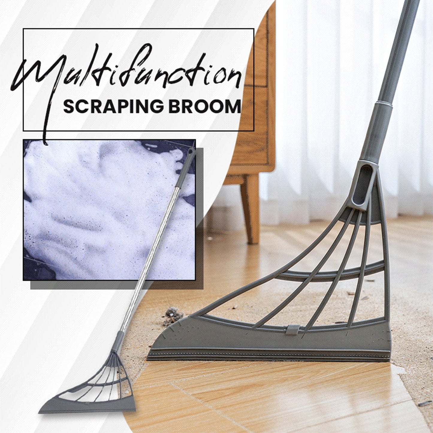 Durable Eco-Friendly Broom with Scraper - Springkart 
