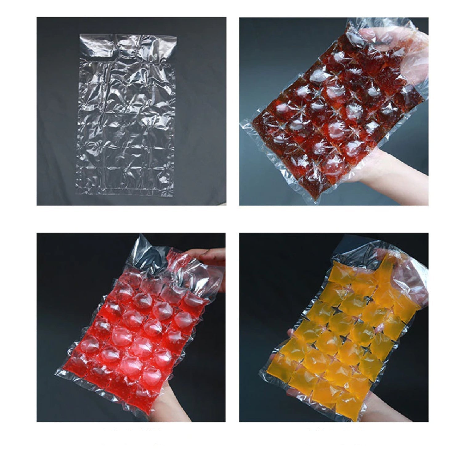 Disposable Ice Cube Bags, Stackable Easy Release Ice Cube Mold Trays Self-Seal Freezing Maker,Cold Ice Pack Cooler Bag for Cocktail Food Wine - Springkart 