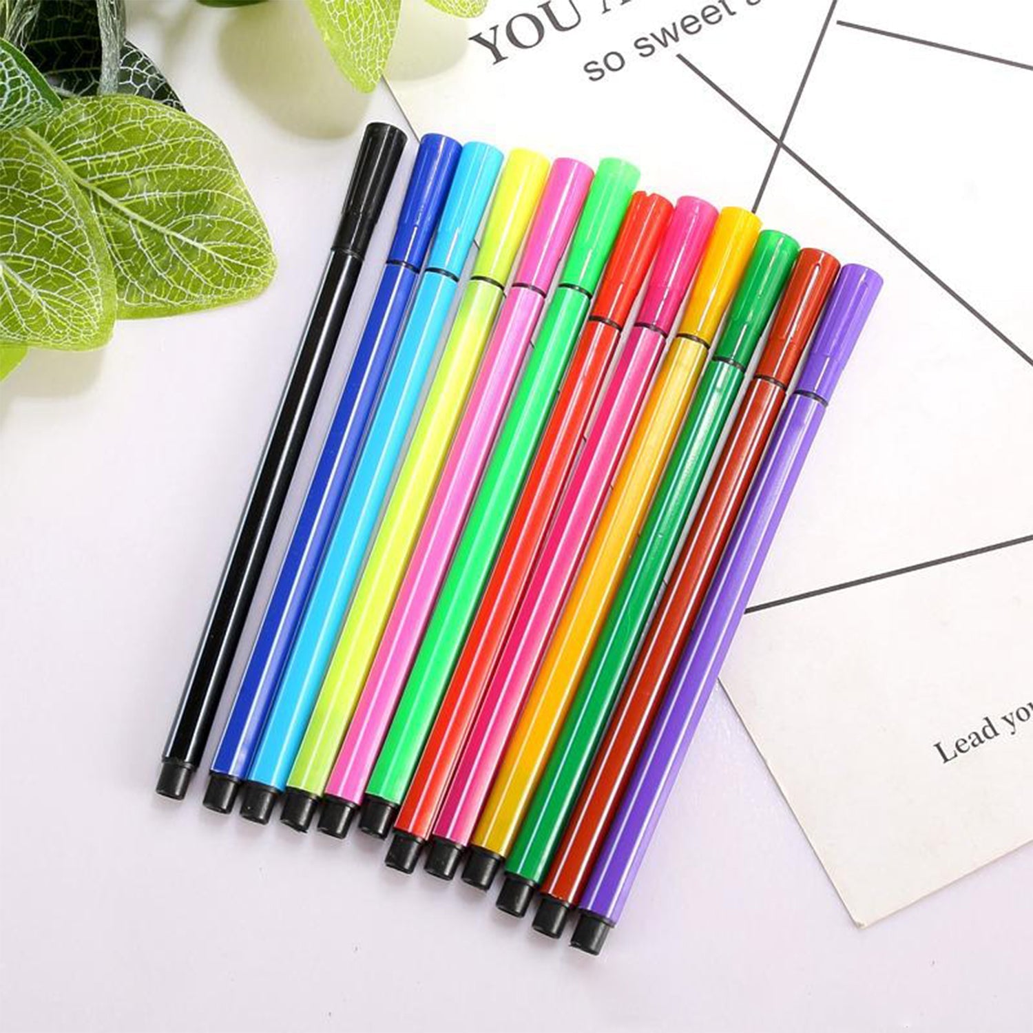 Minions Sketch Pen Set with Attractive Designed Case (Pack of 12) - Springkart 