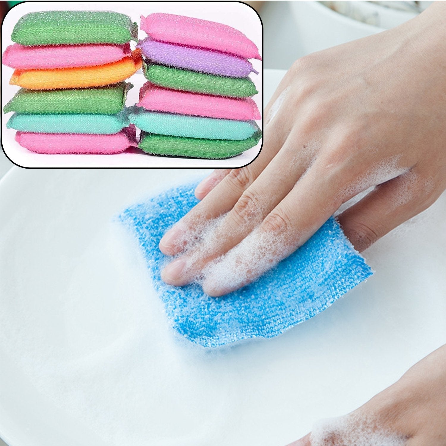 Scratch Proof Kitchen Utensil Scrubber Pad (Pack of 12) - Springkart 