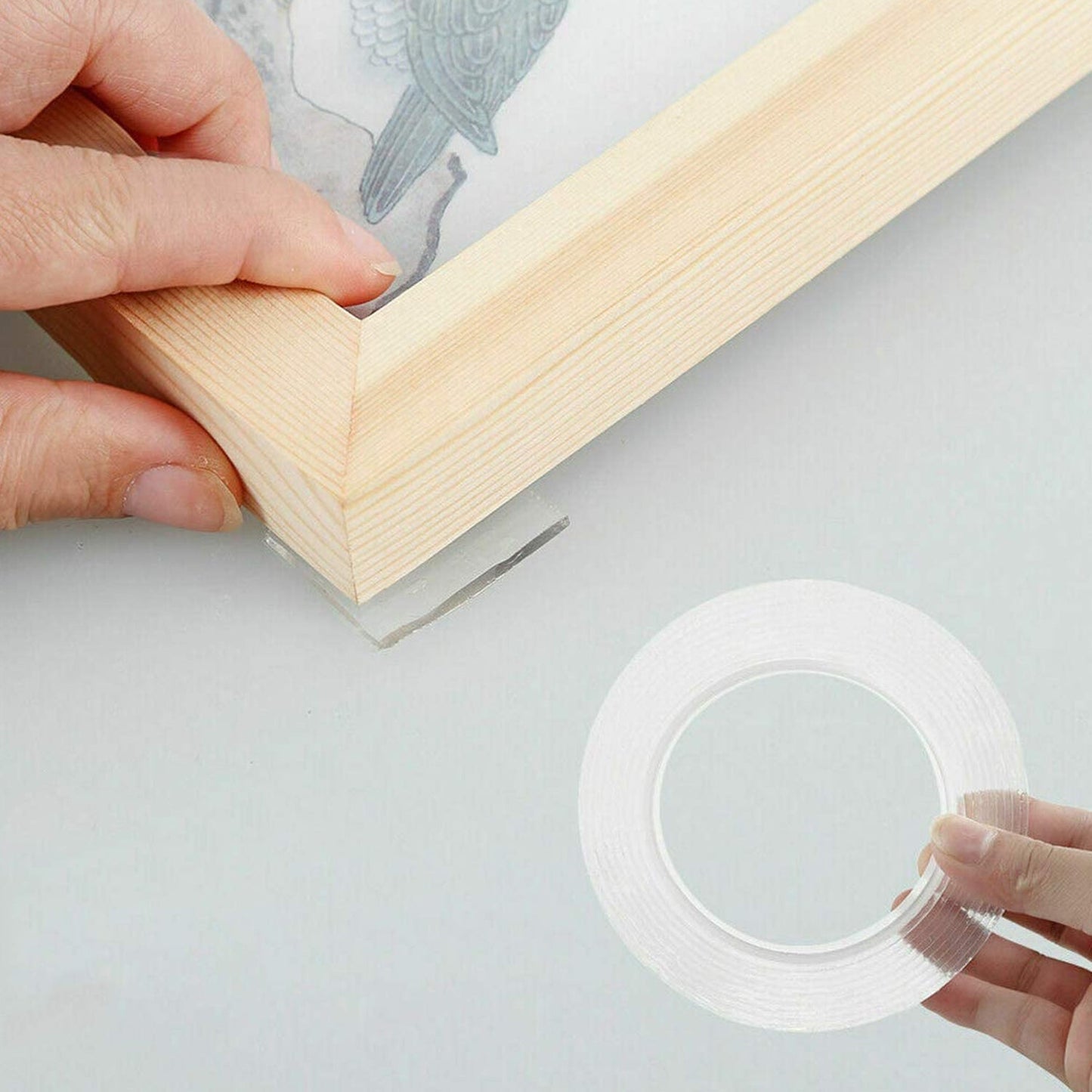 Double-sided nano tape, easy to cut, versatile for DIY projects and repairs.