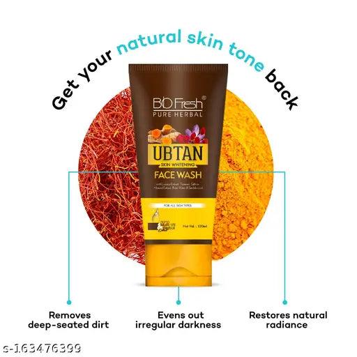 Bio Fresh Ubtan Facewash Skin Whitening with Termeric & Almond Herbs Extract 120ml x 2 - Springkart 