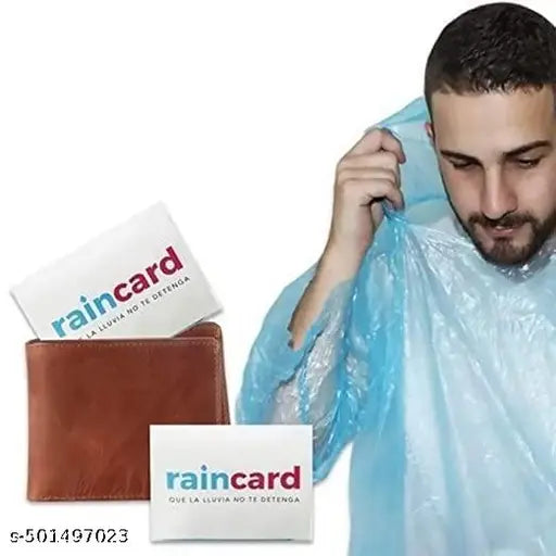 Pocket Size Disposable Raincoat for Men and Women for Travel Use | Easy to Carry Rain Card | Pocket Emergency Waterproof Rain Poncho | Rain Card Multicolor (pack of 5)