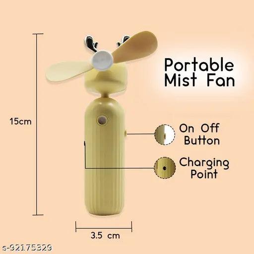 Portable 2 in 1 Water Spray Mist Fan Electric USB Rechargeable