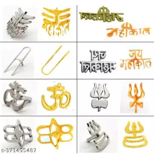 Tilak with 16 types metal tika stamp Forehead Deity Ornament