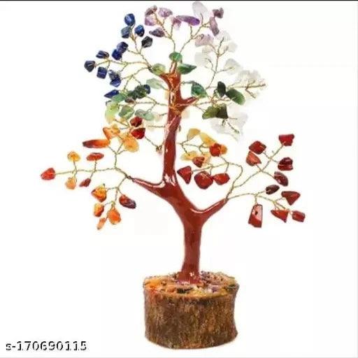 Seven Chakra Tree Vastu Crystal Stone Bonsai Money Lucky Tree for Vastu and Natural Healing - Springkart 