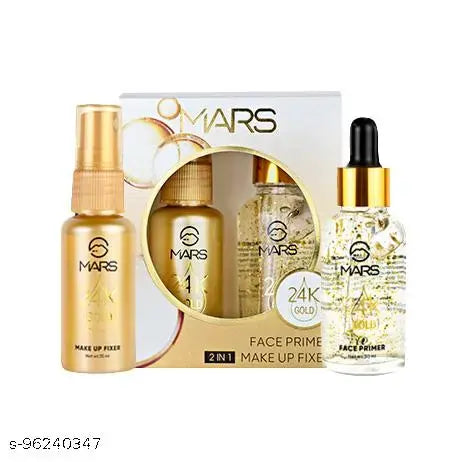 MARS 24K GOLD 2 IN 1 FACE PRIMER & MAKE UP FIXER SET Primer- 65 ml (CLEAR)
