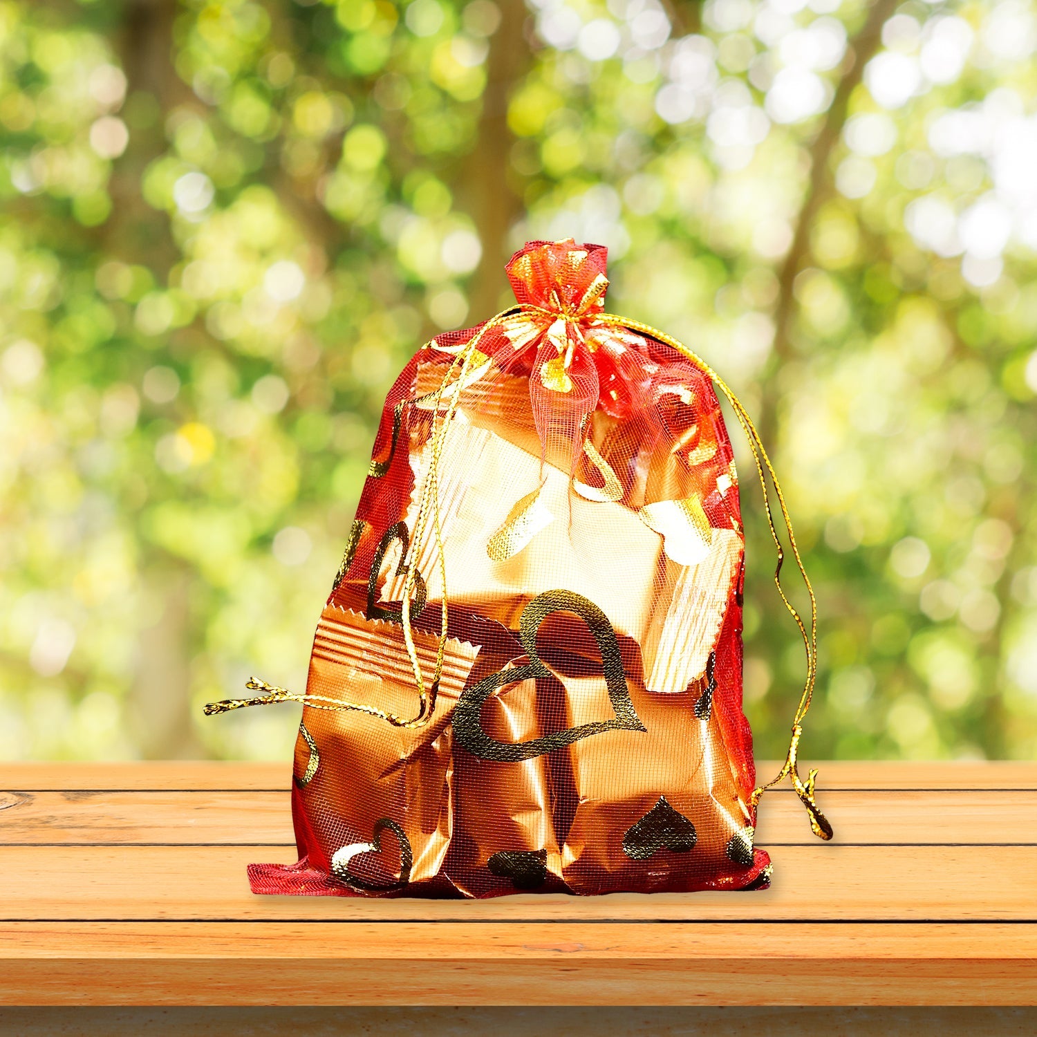 Net Fabric Drawstring Pouch for Dry Fruits Packing, Organza Shagun Potli Baba (Mix Size & Design) - Springkart 