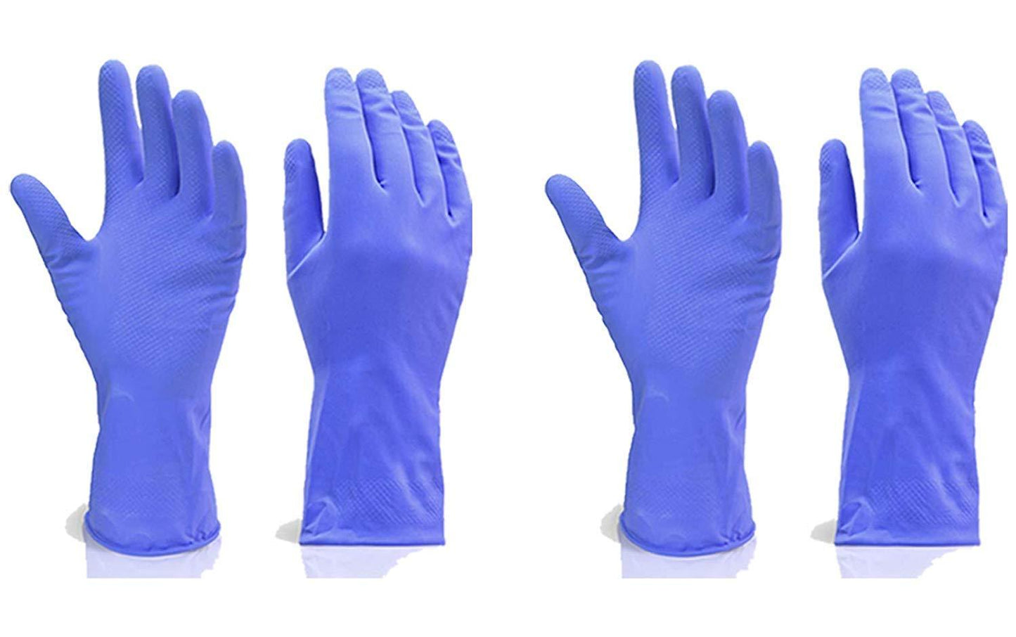 Flock line Reusable Rubber Hand Gloves (Blue) - 1pc - Springkart 