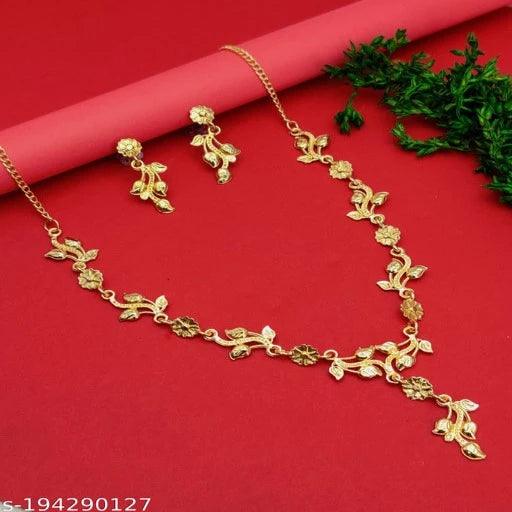 Fancy Gold Plated American Diamond Combo Necklace Chain - Springkart 