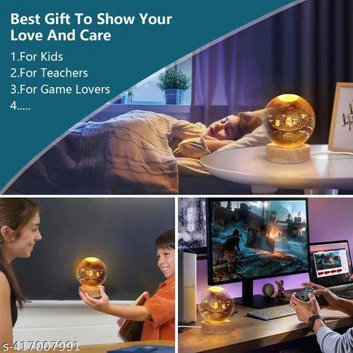 3D Crystal Ball Night Lamp,Solar System Crystal Ball Night Light,