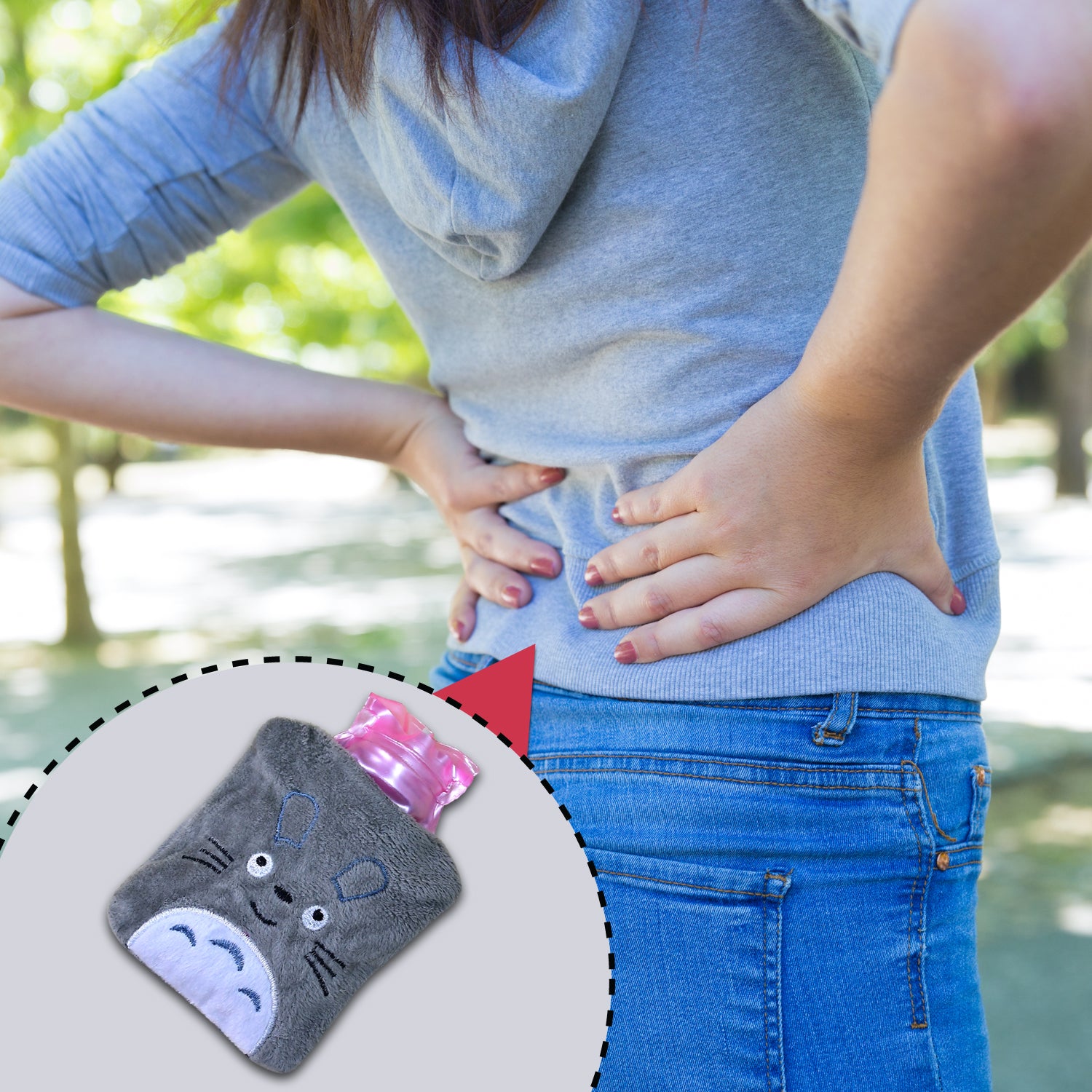 6531 Totoro Cartoon Hot Water Bag Small Hot Water Bag With Cover For Pain Relief Neck Shoulder Pain And Hand Feet Warmer Menstrual Cramps. - Springkart 